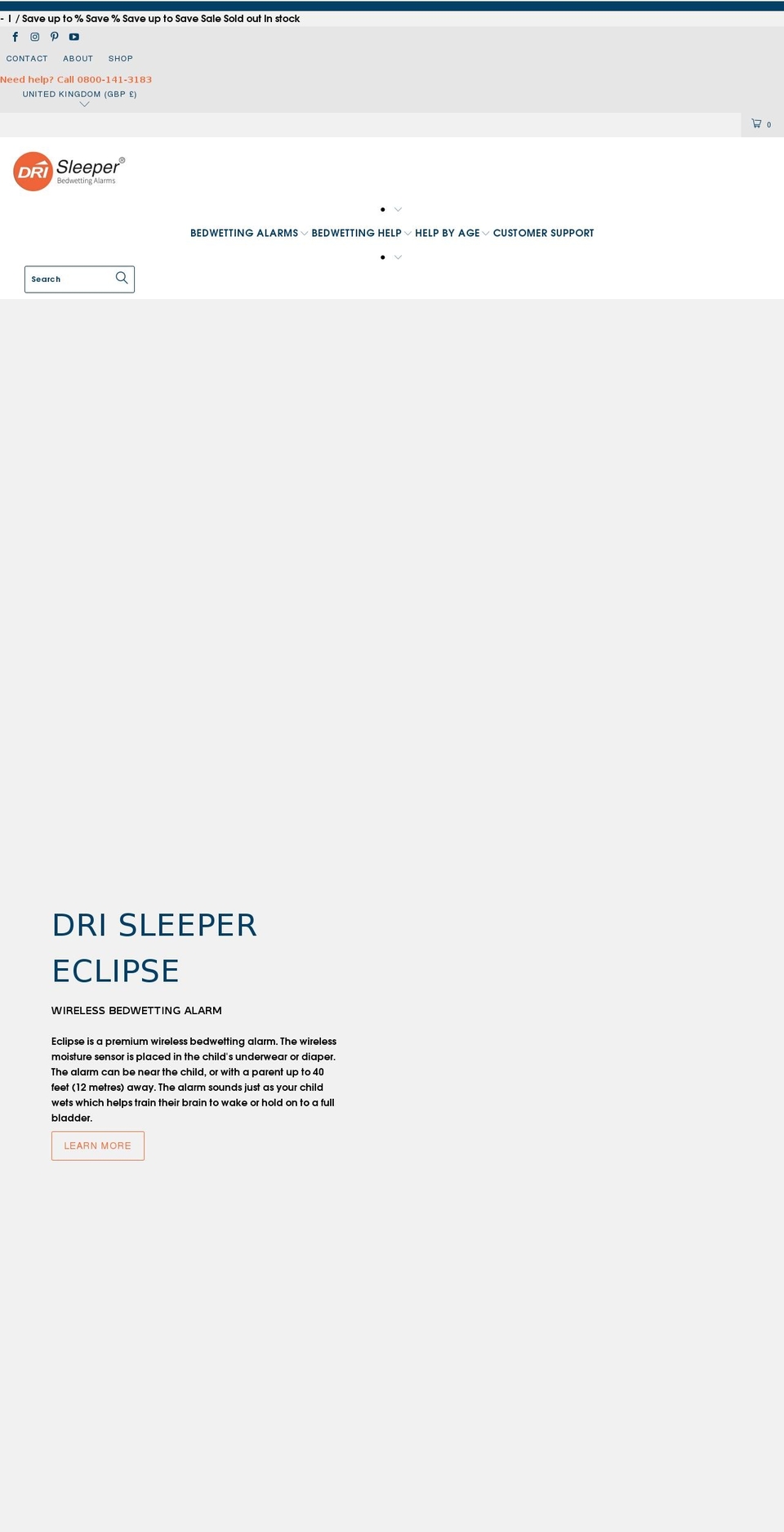 dri-sleeper.uk shopify website screenshot