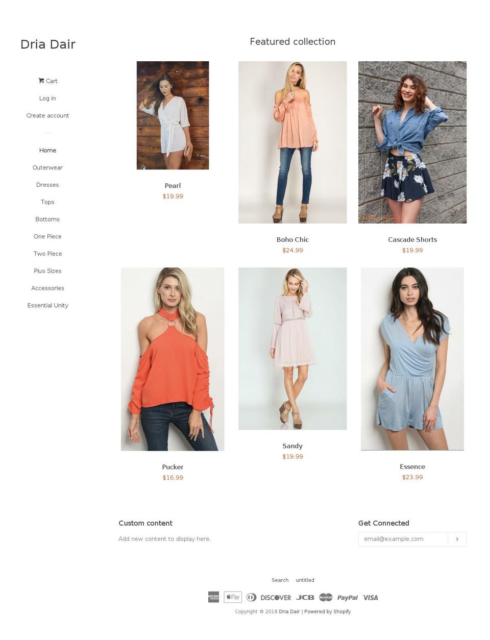 driadair.com — Shopify storefront screenshot