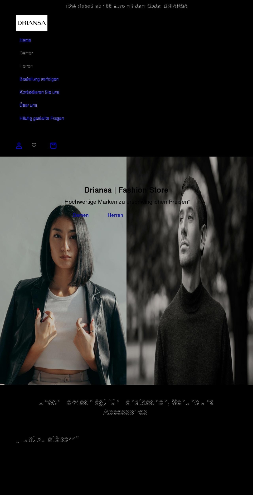 driansa.com shopify website screenshot