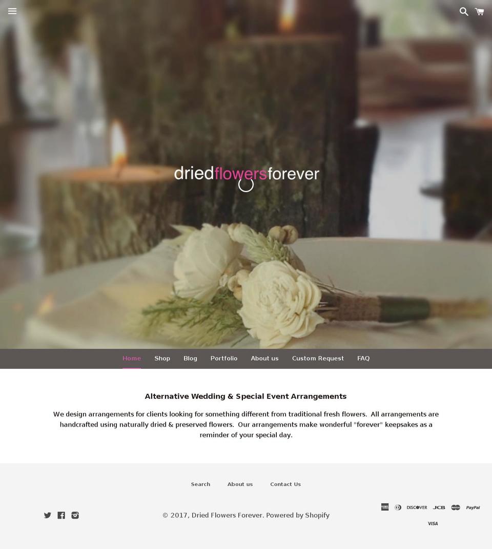 driedflowersforever.com shopify website screenshot