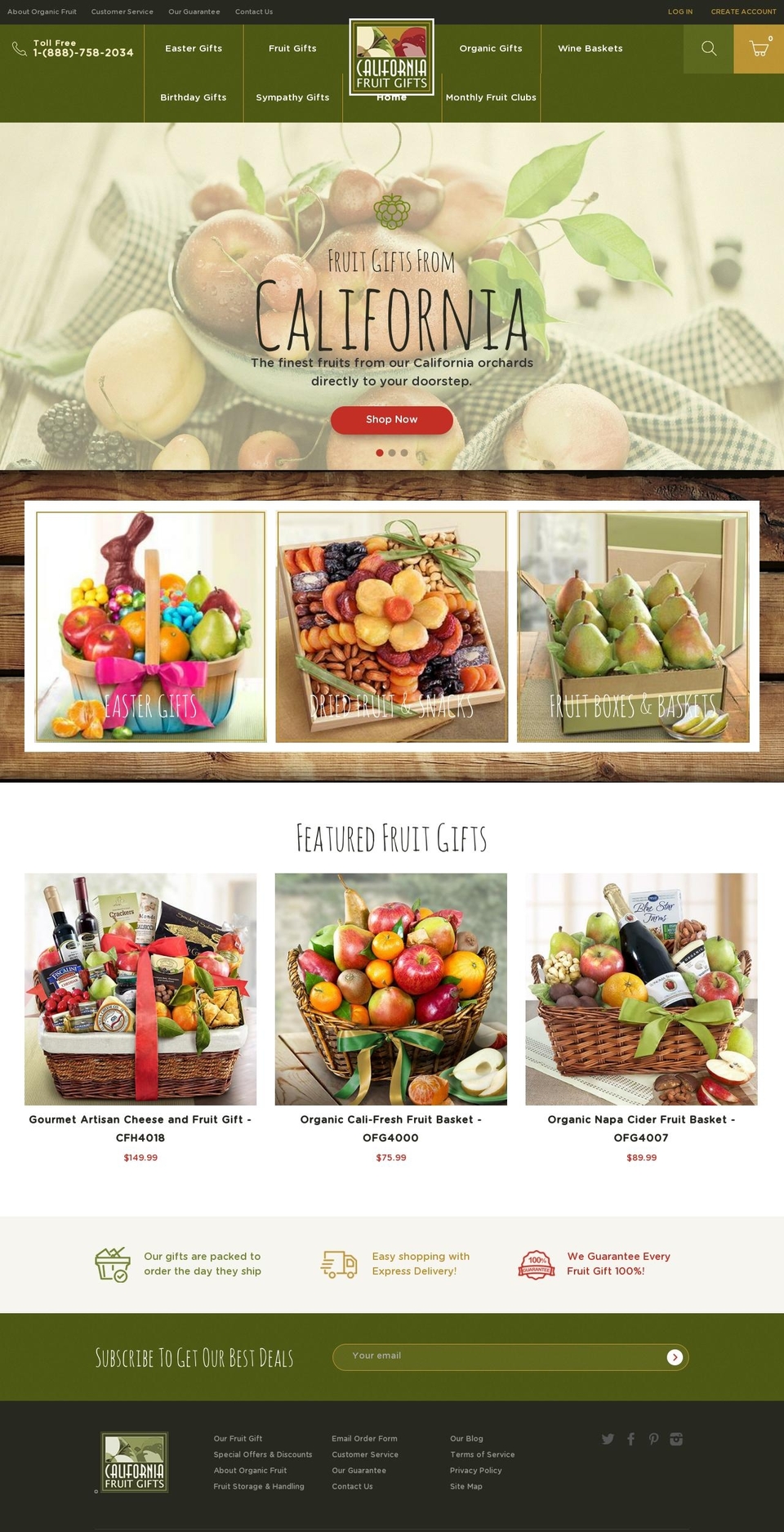 driedfruitbaskets.com shopify website screenshot