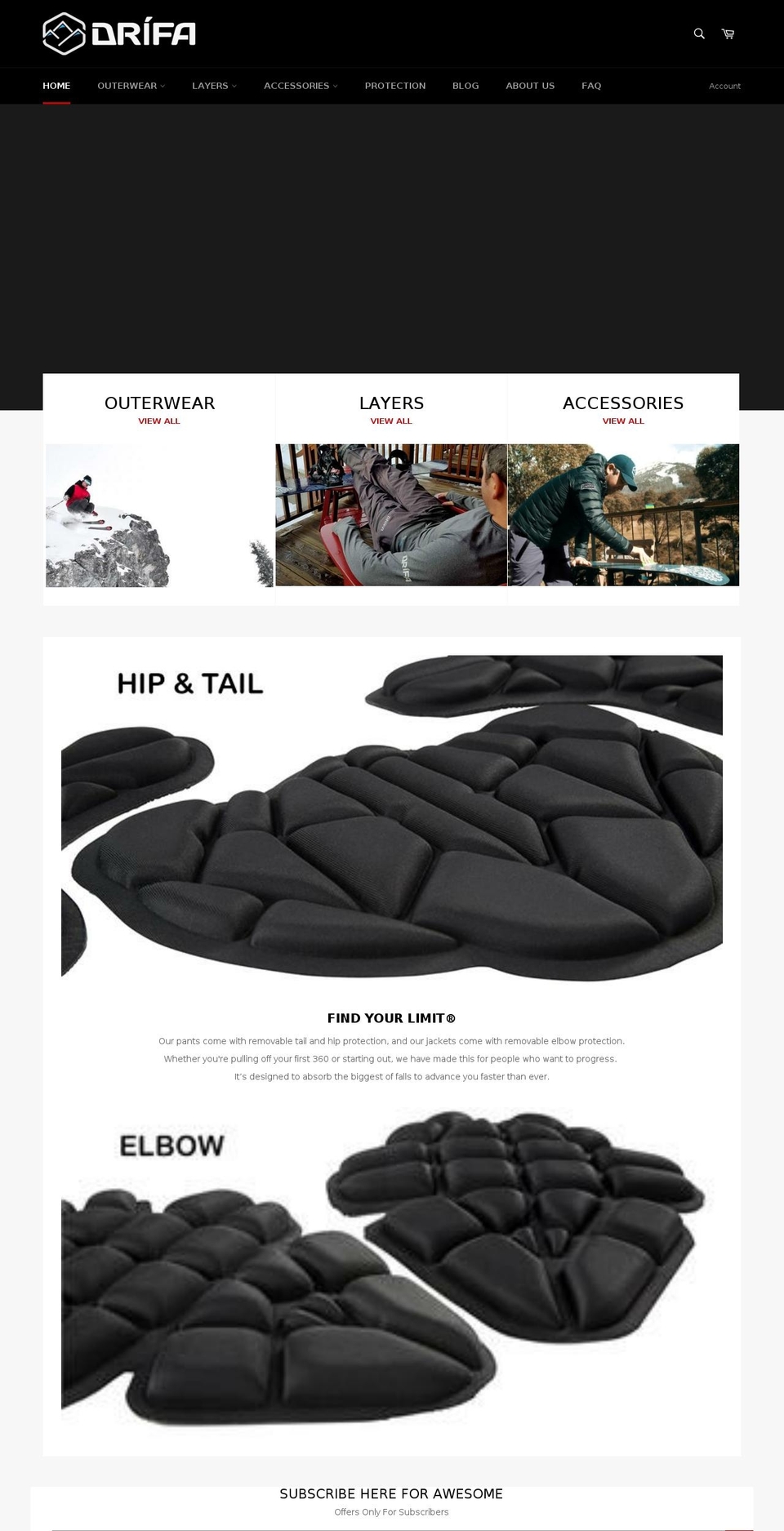 drifa.com shopify website screenshot