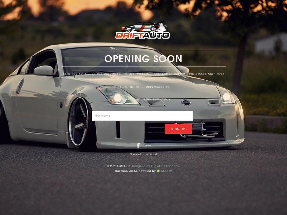 driftauto.ca shopify website screenshot