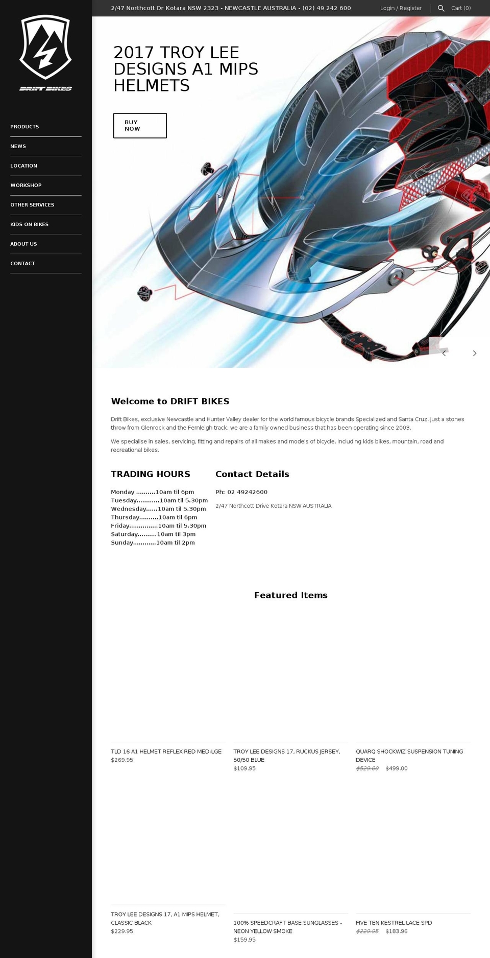 driftbikes.com.au shopify website screenshot