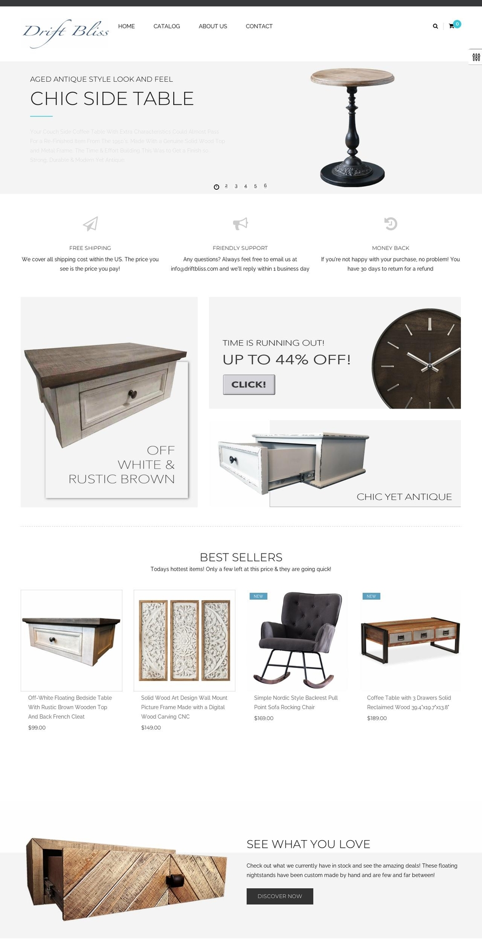 wooden- Shopify theme site example driftbliss.com