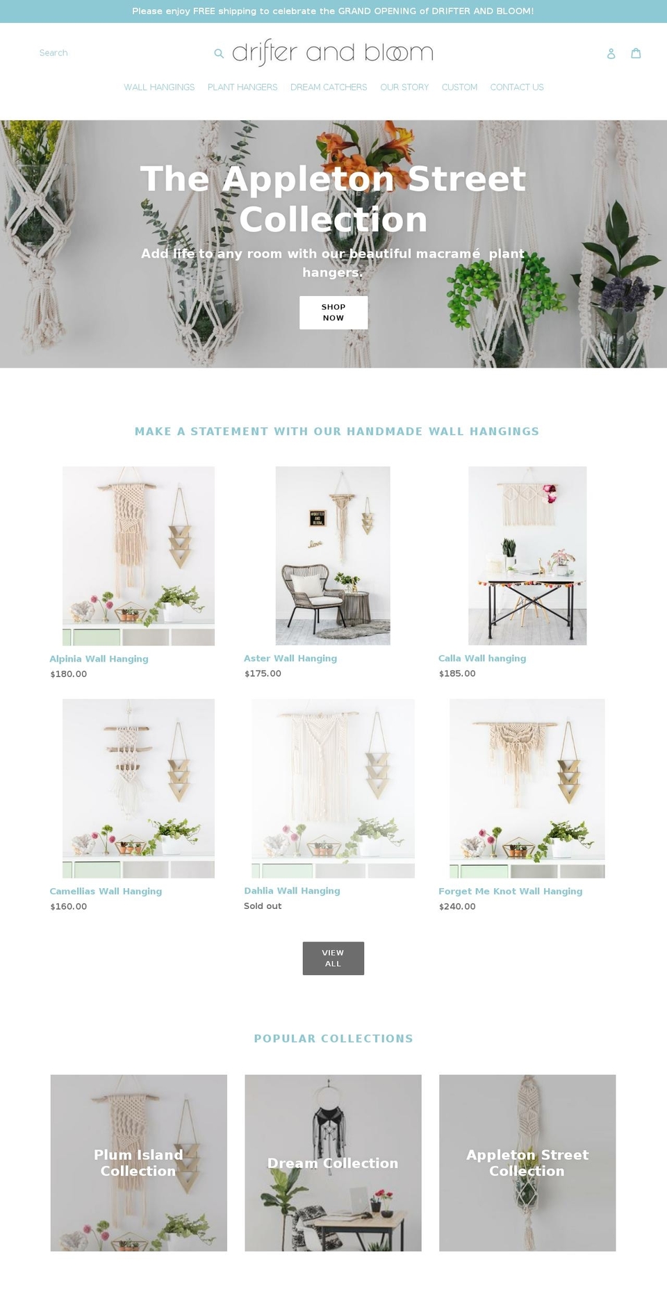 drifterandbloom.com — Shopify storefront screenshot