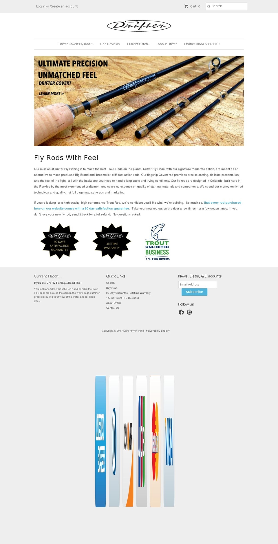drifterflyfishing.com shopify website screenshot