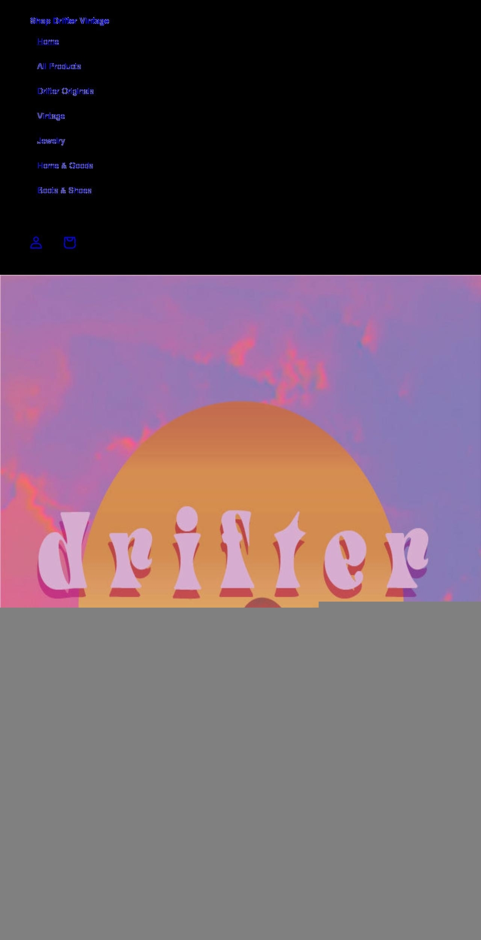 driftervintage.com shopify website screenshot