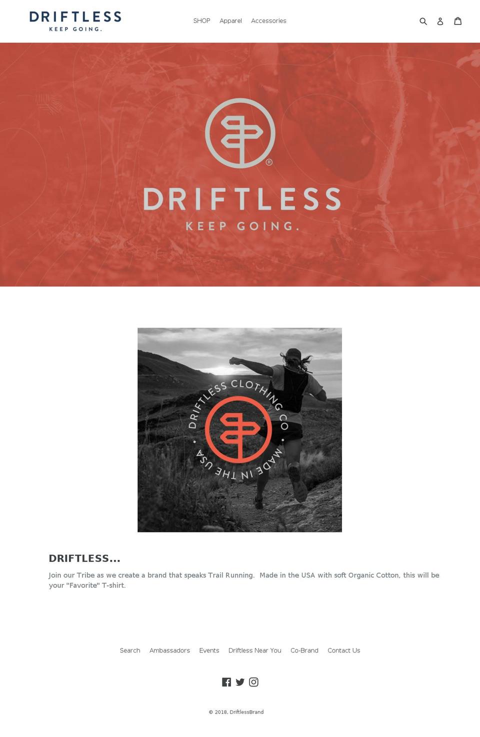 driftlessbrand.com — Shopify storefront screenshot