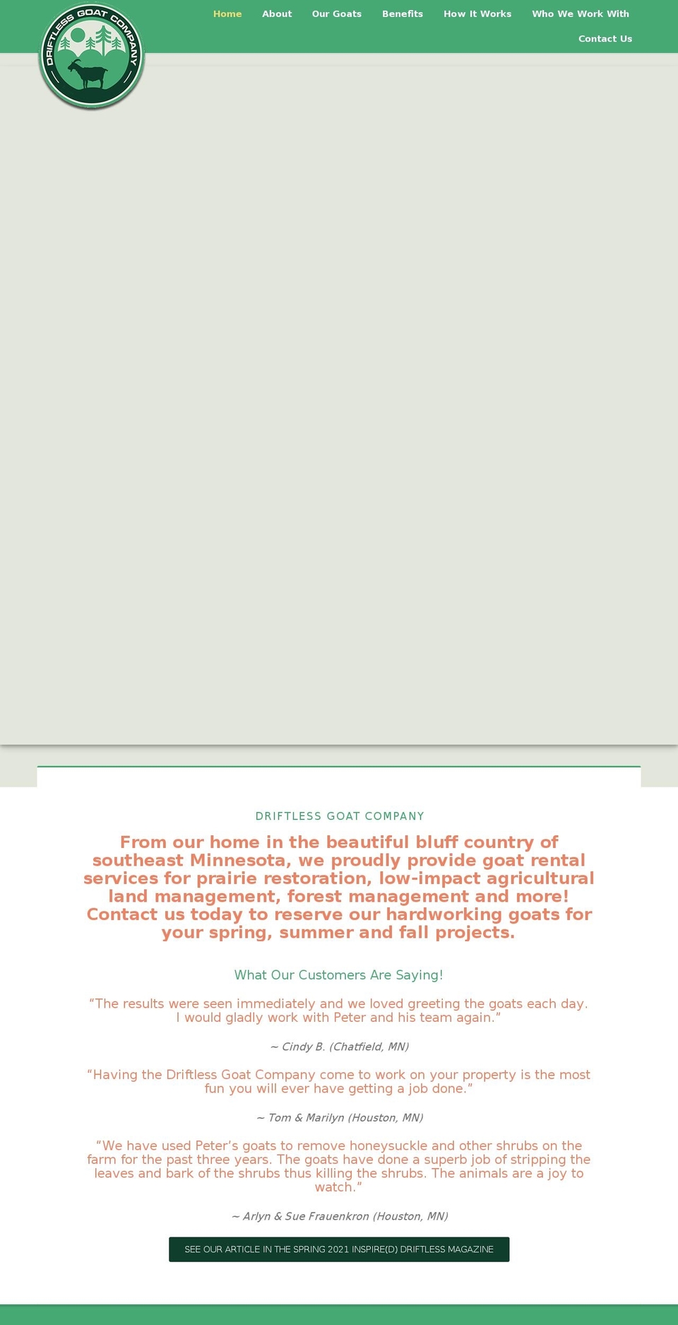 driftlessgoatcompany.com — Shopify storefront screenshot