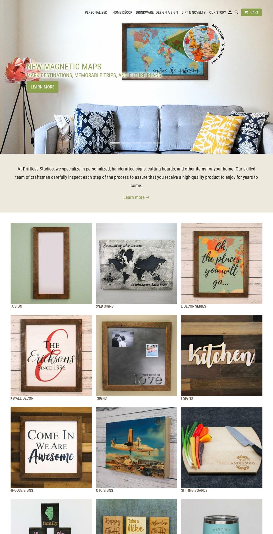 driftlessstudios.com shopify website screenshot