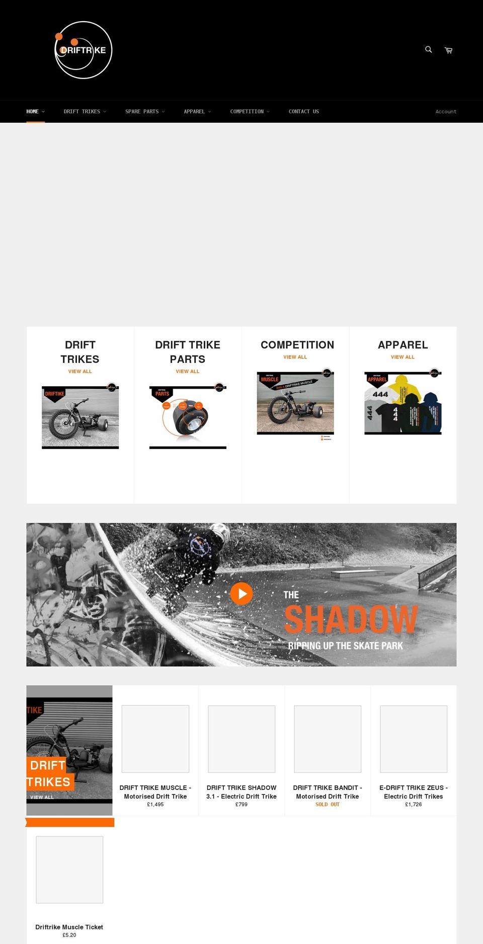 driftrike.co.uk shopify website screenshot