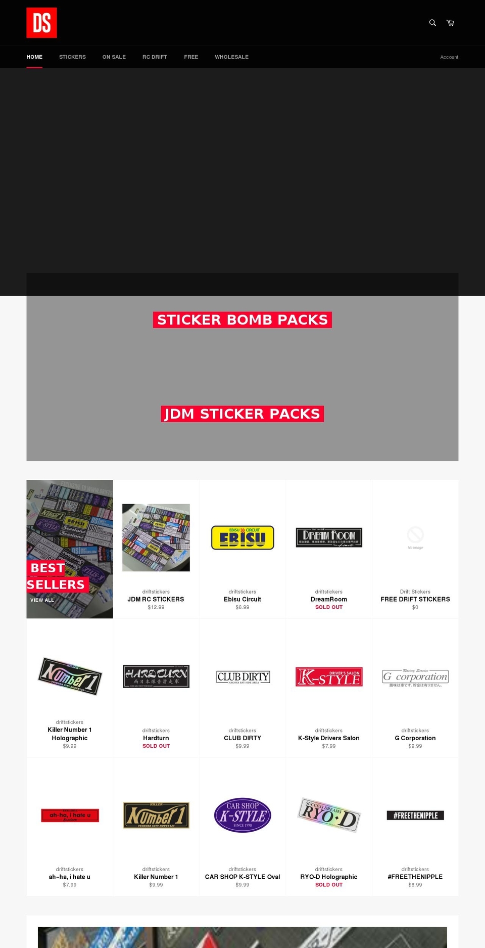 driftstickers.com — Shopify storefront screenshot