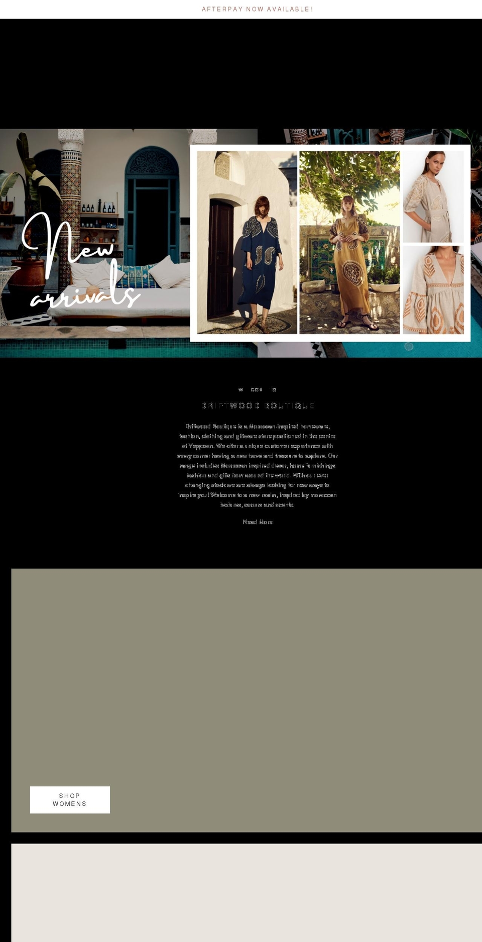 driftwoodboutiqueanddecor.com.au shopify website screenshot