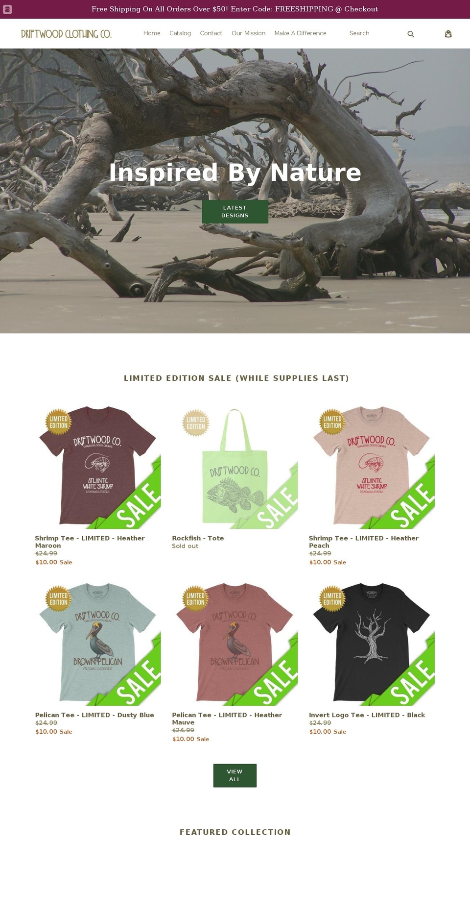driftwoodco.com — Shopify storefront screenshot