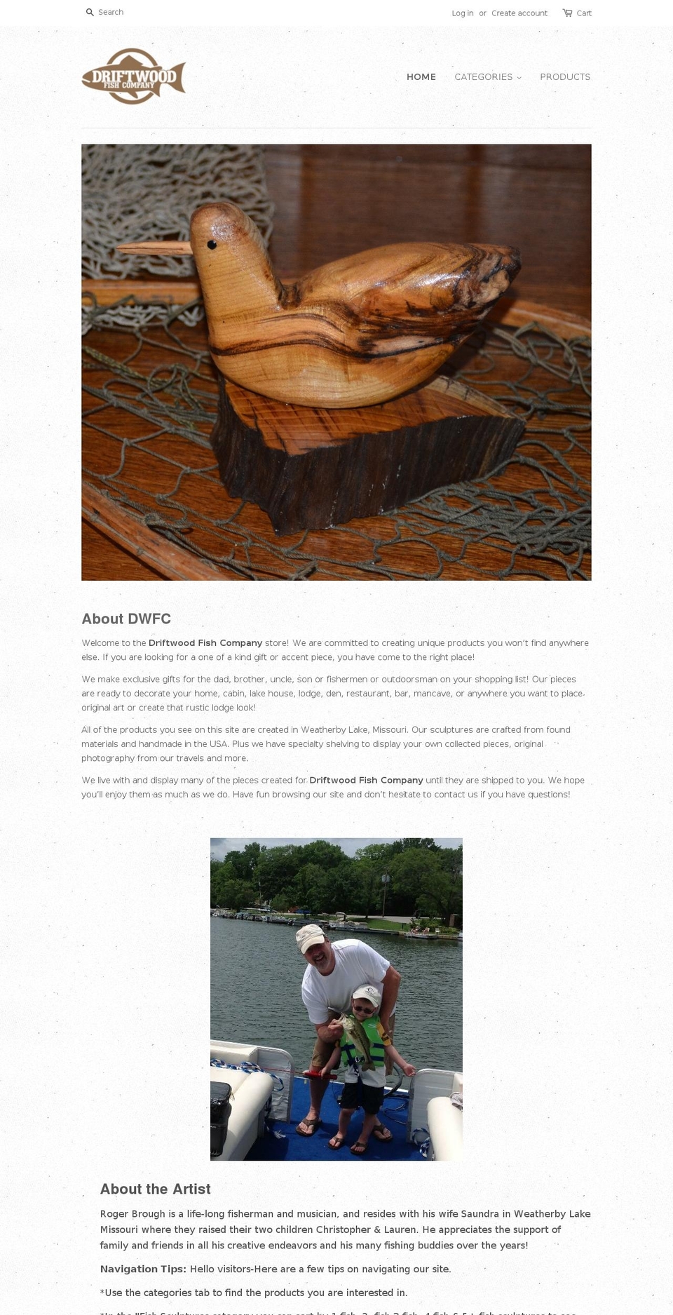 driftwoodfishcompany.com — Shopify storefront screenshot
