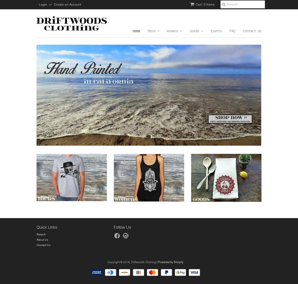 theme-export-driftwoods-us-minimal-02feb2016 Shopify theme site example driftwoodsclothing.net