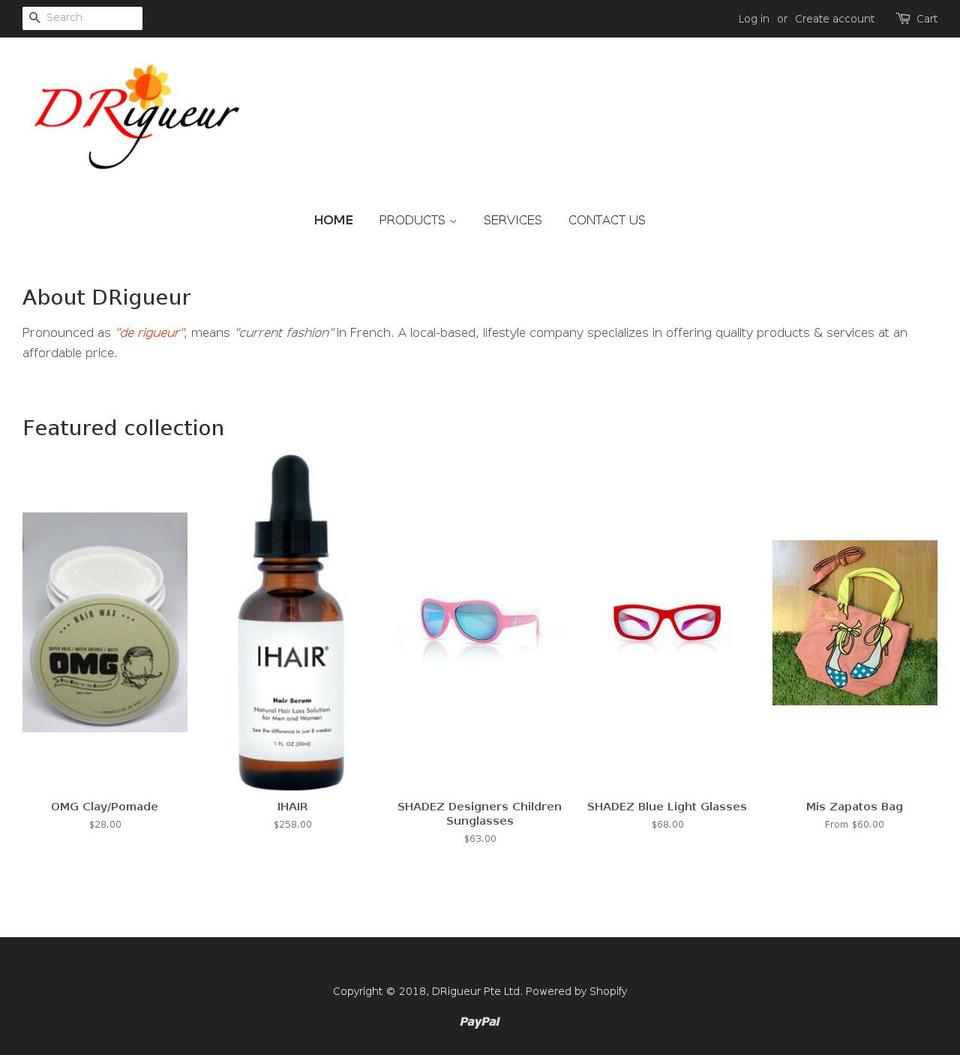 drigueur.com shopify website screenshot