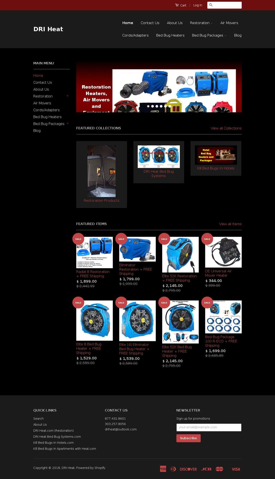 driheatstore.com — Shopify storefront screenshot
