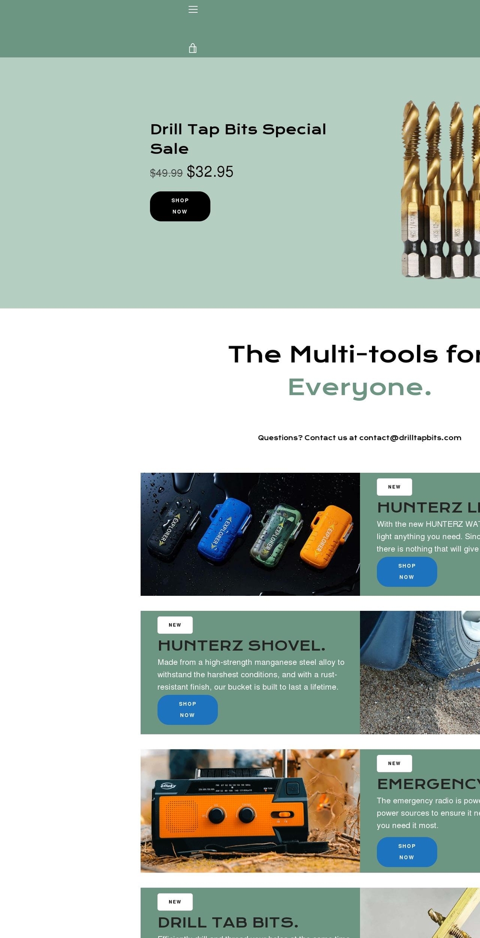 drilltapbits.com shopify website screenshot