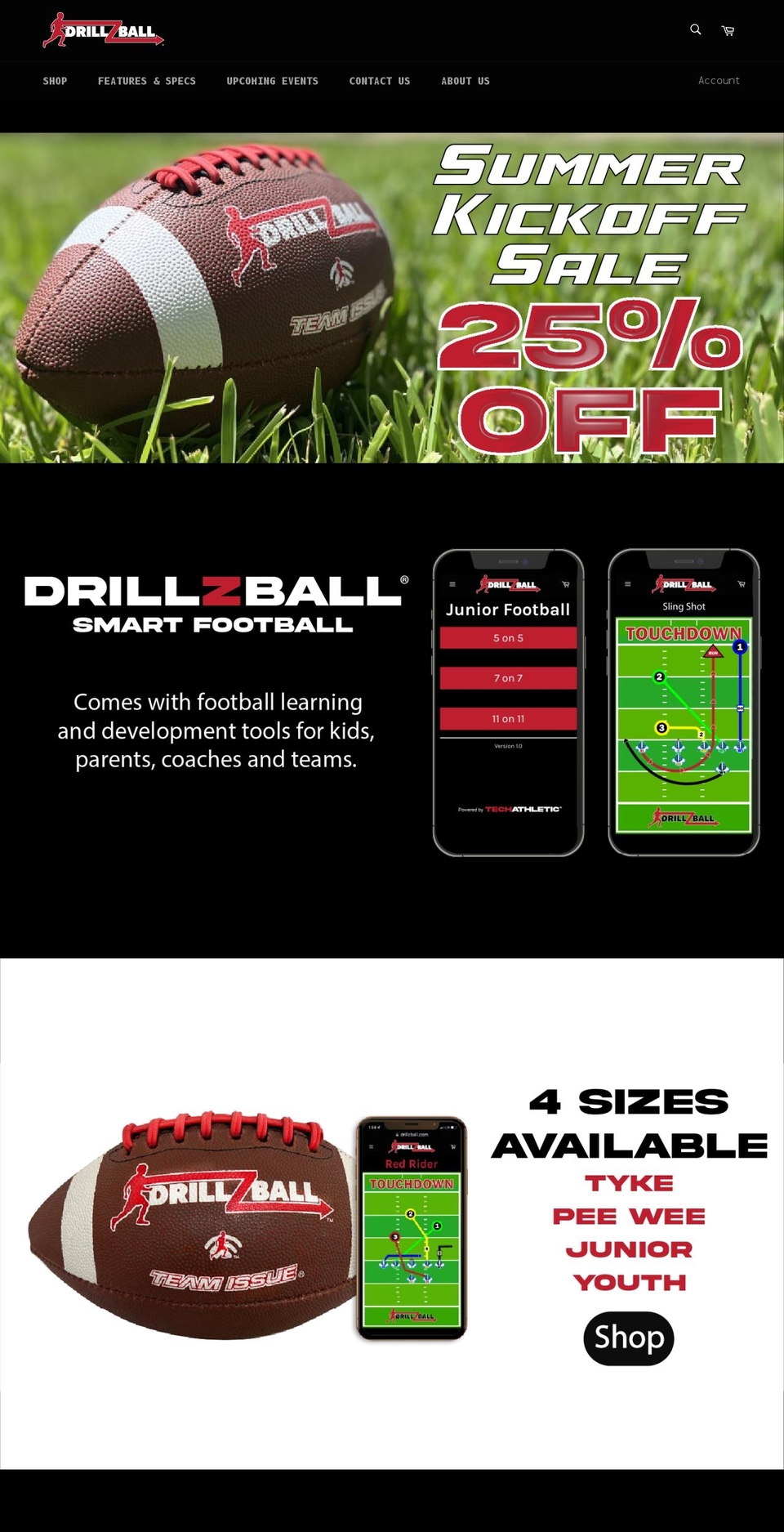 drillzball.com shopify website screenshot