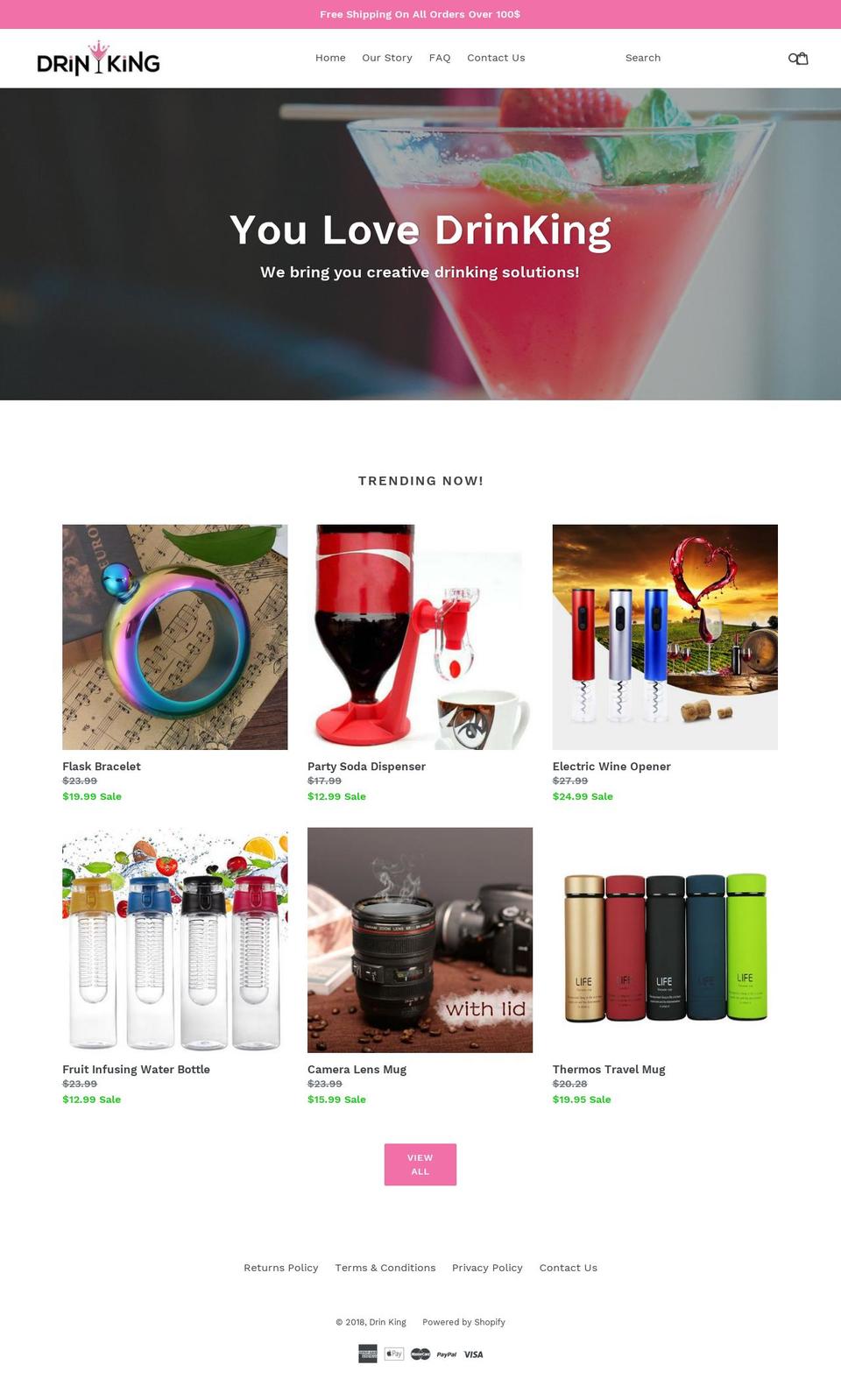 drin-king.com — Shopify storefront screenshot