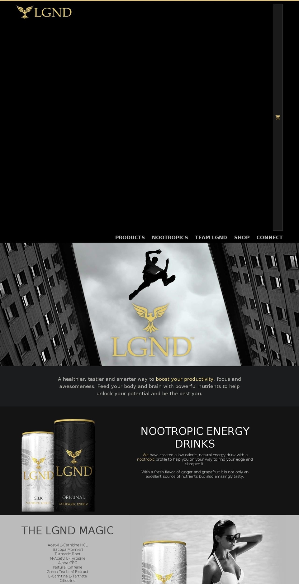 drink-lgnd.com shopify website screenshot