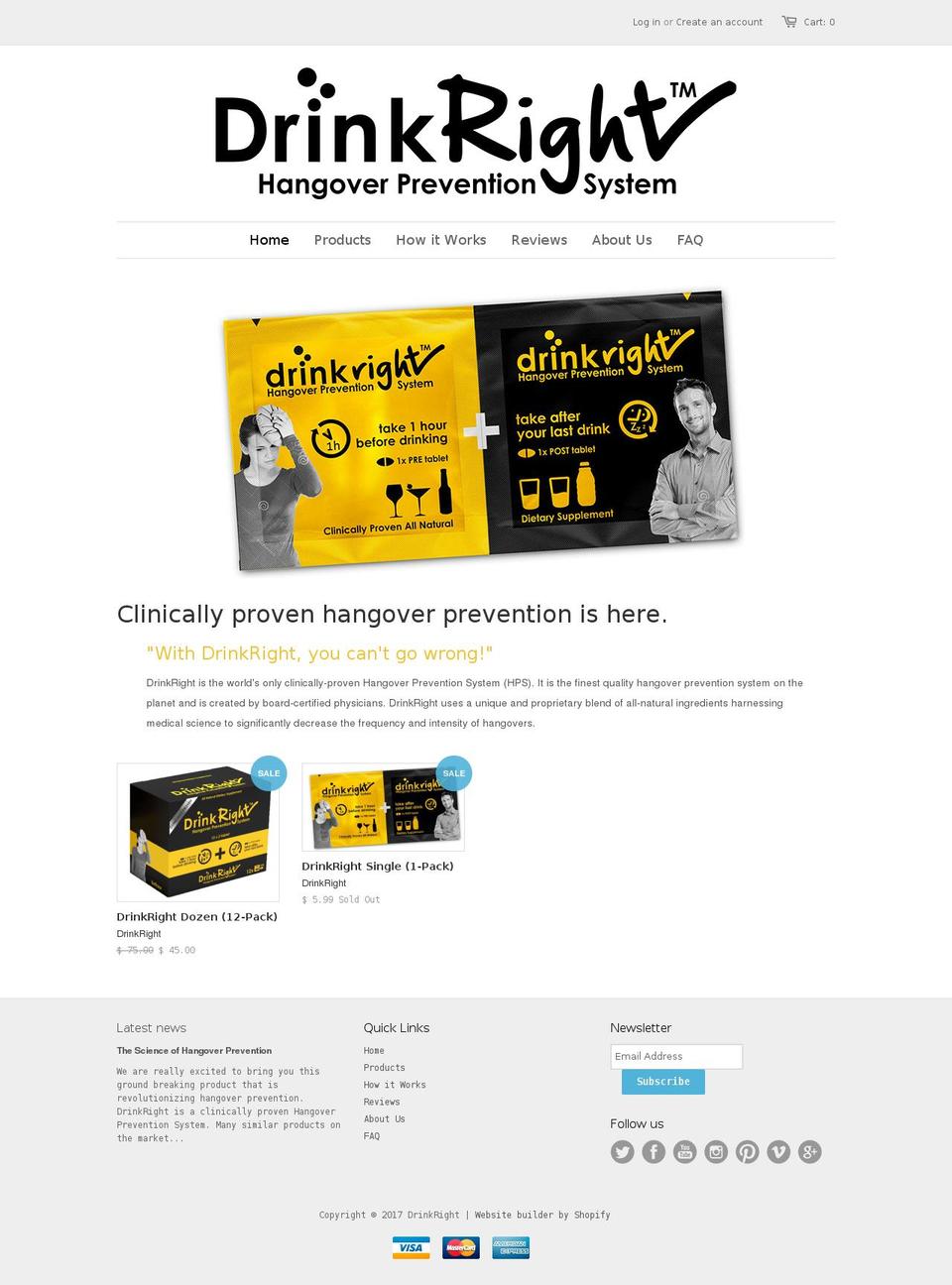drink-right.com shopify website screenshot