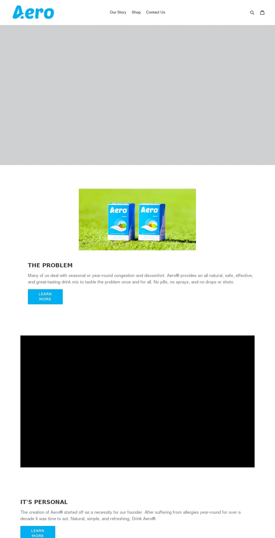 drinkaero.com — Shopify storefront screenshot