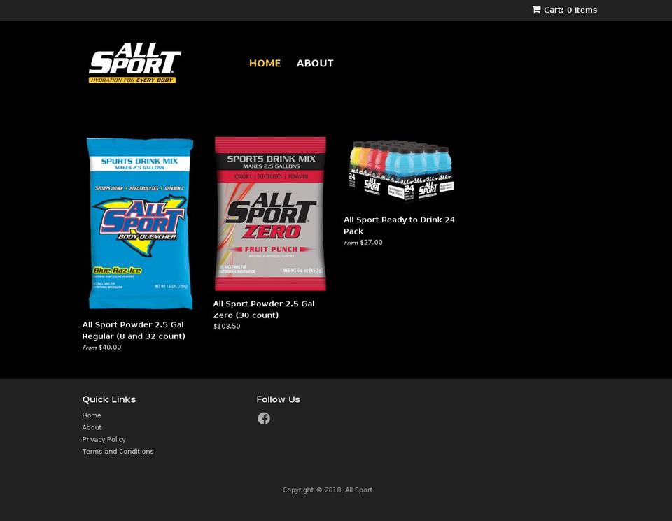 All Sport Shopify theme site example drinkallsport.com