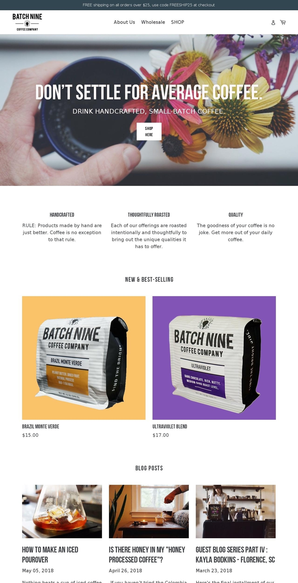 drinkbatchnine.com shopify website screenshot