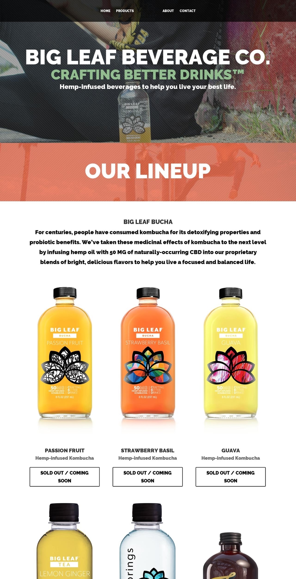 drinkbigleaf.com — Shopify storefront screenshot