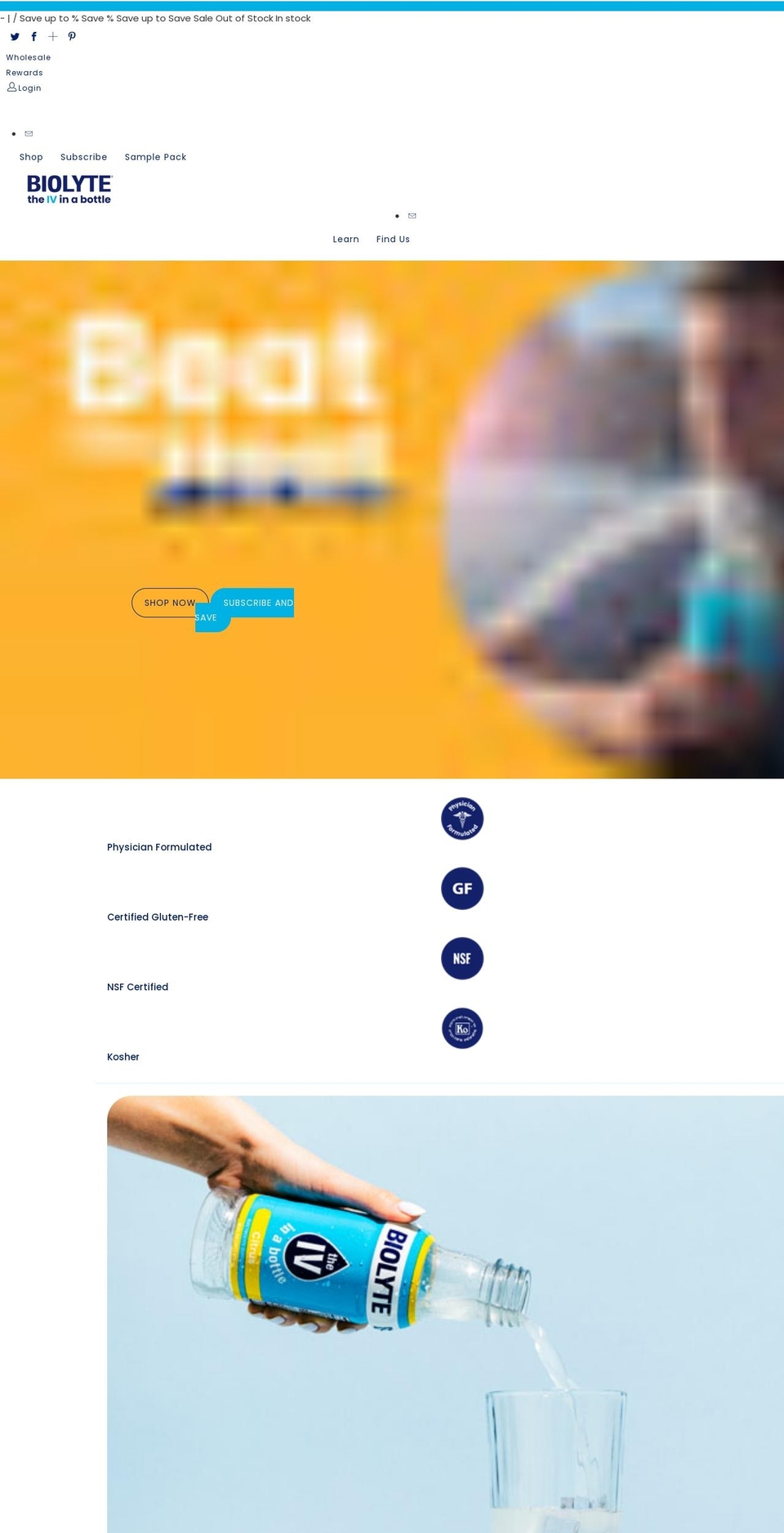 drinkbiolyte.com shopify website screenshot