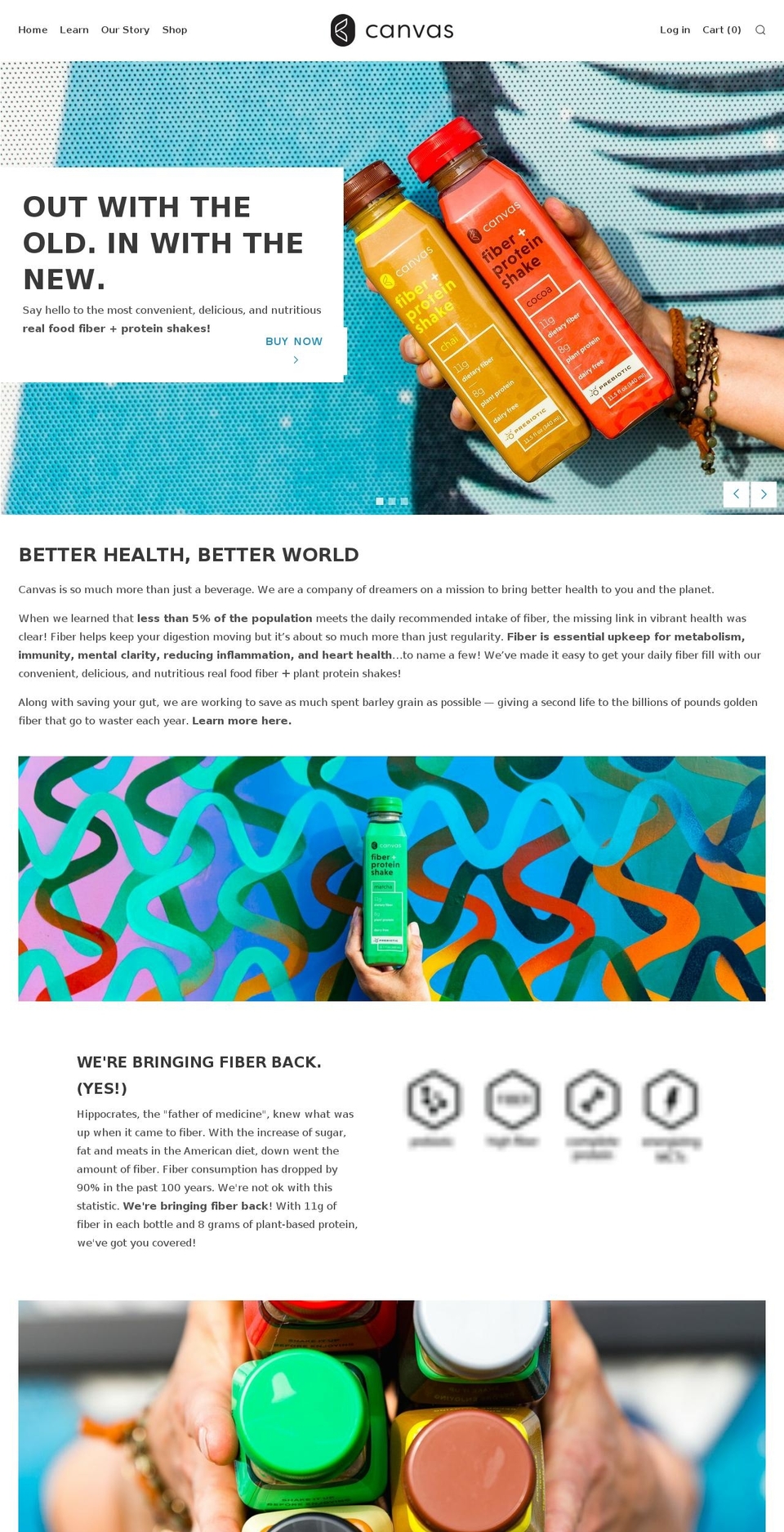 drinkcanvas.com shopify website screenshot