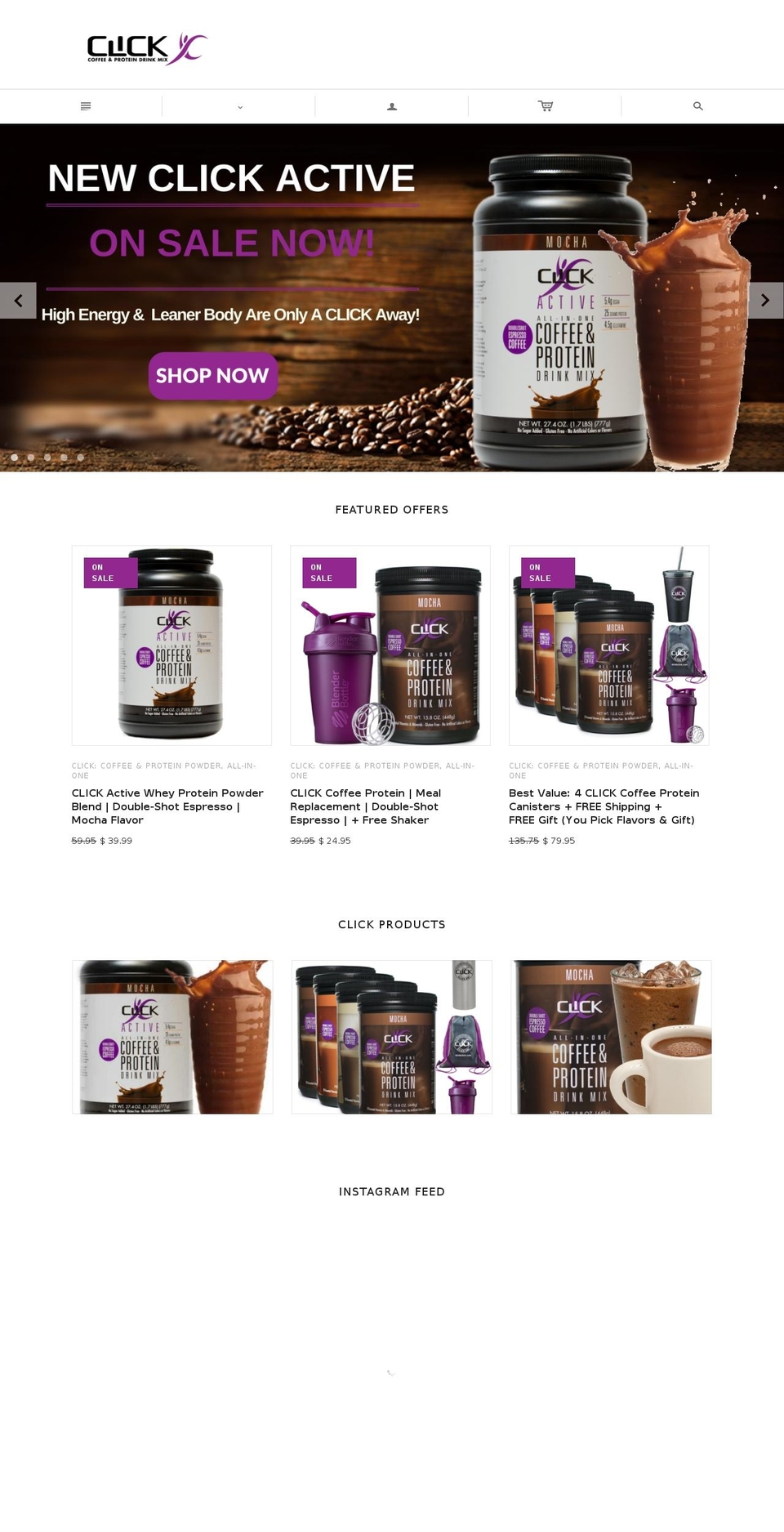 drinkclick.com shopify website screenshot