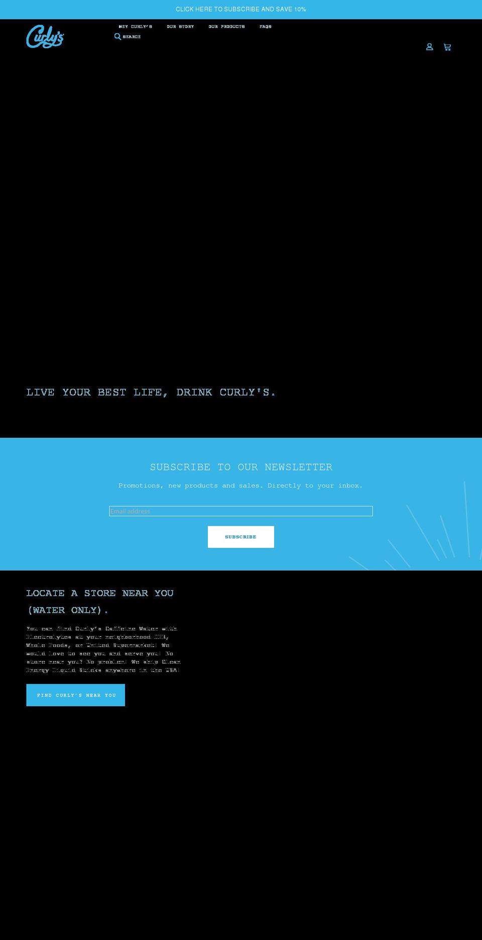 drinkcurlys.com shopify website screenshot