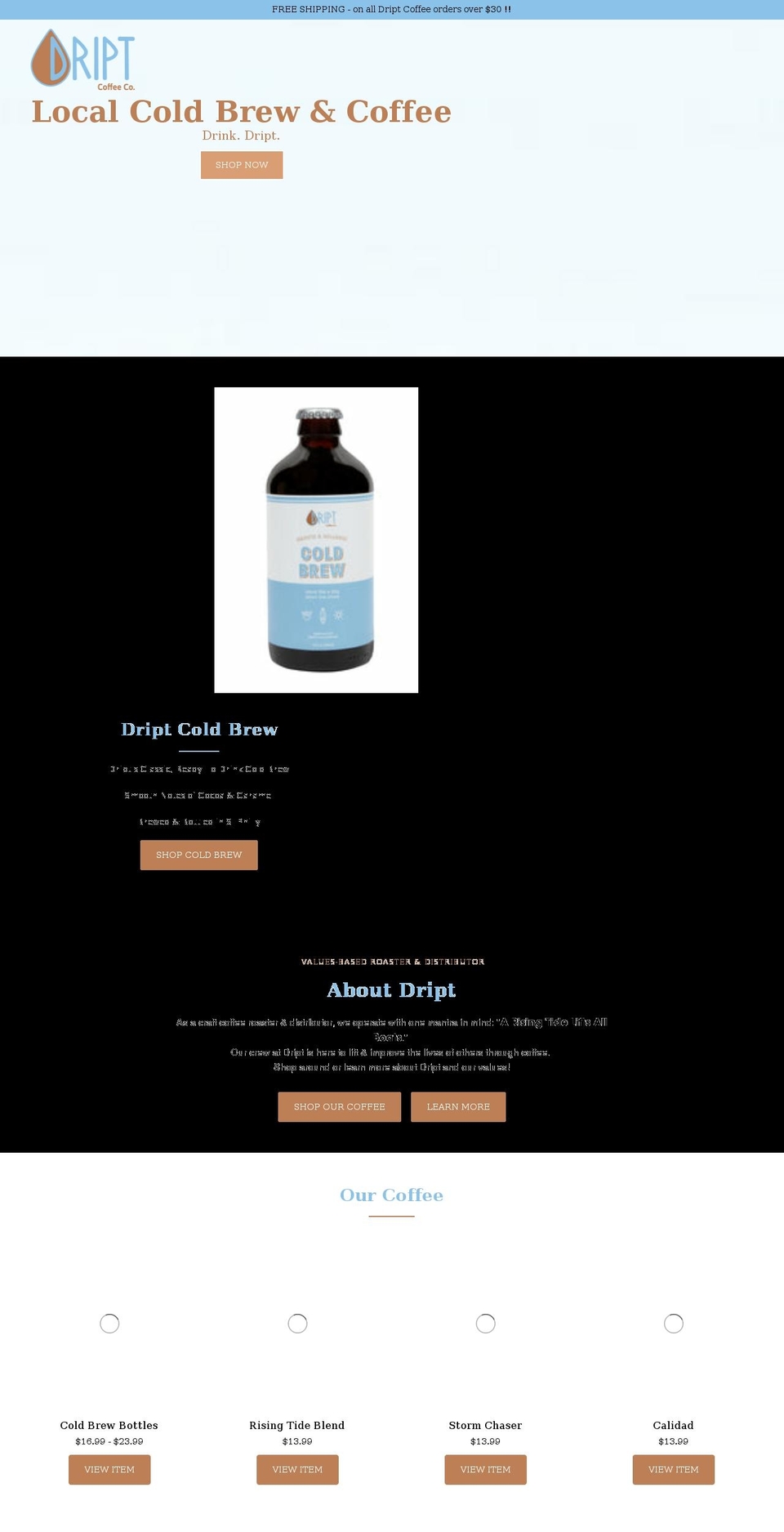 drinkdript.com shopify website screenshot