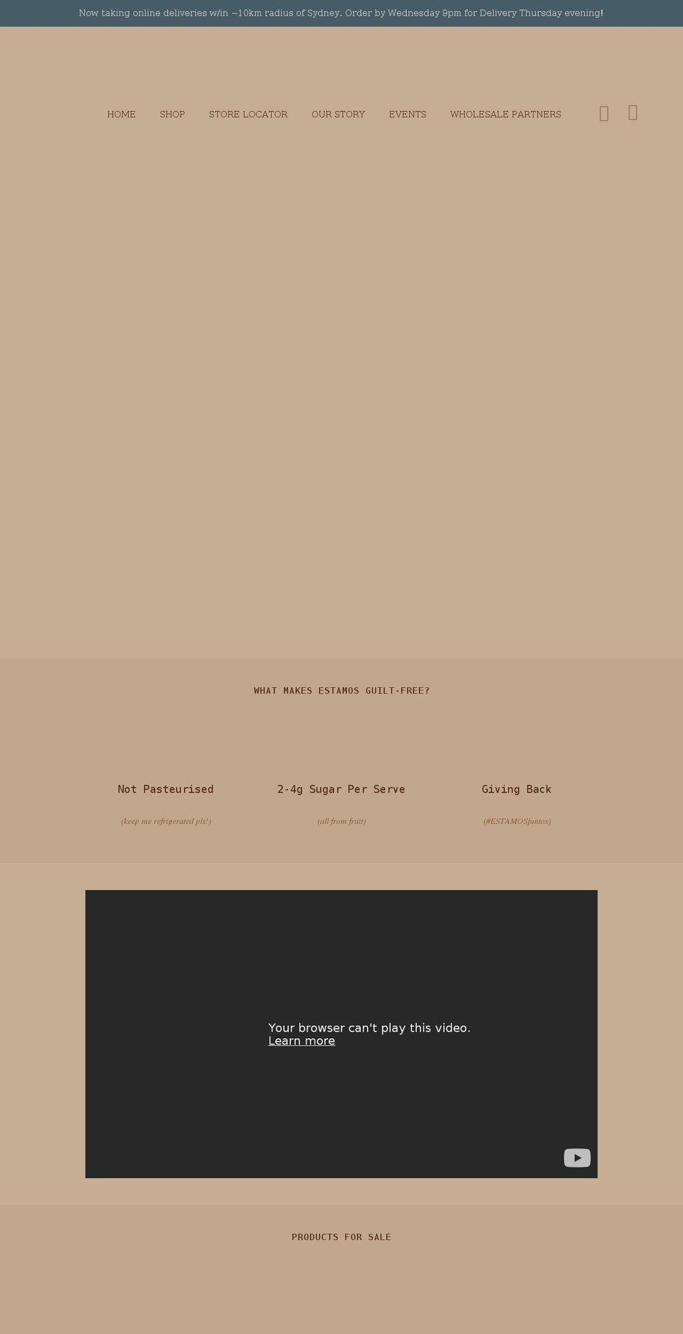 drinkestamos.com shopify website screenshot