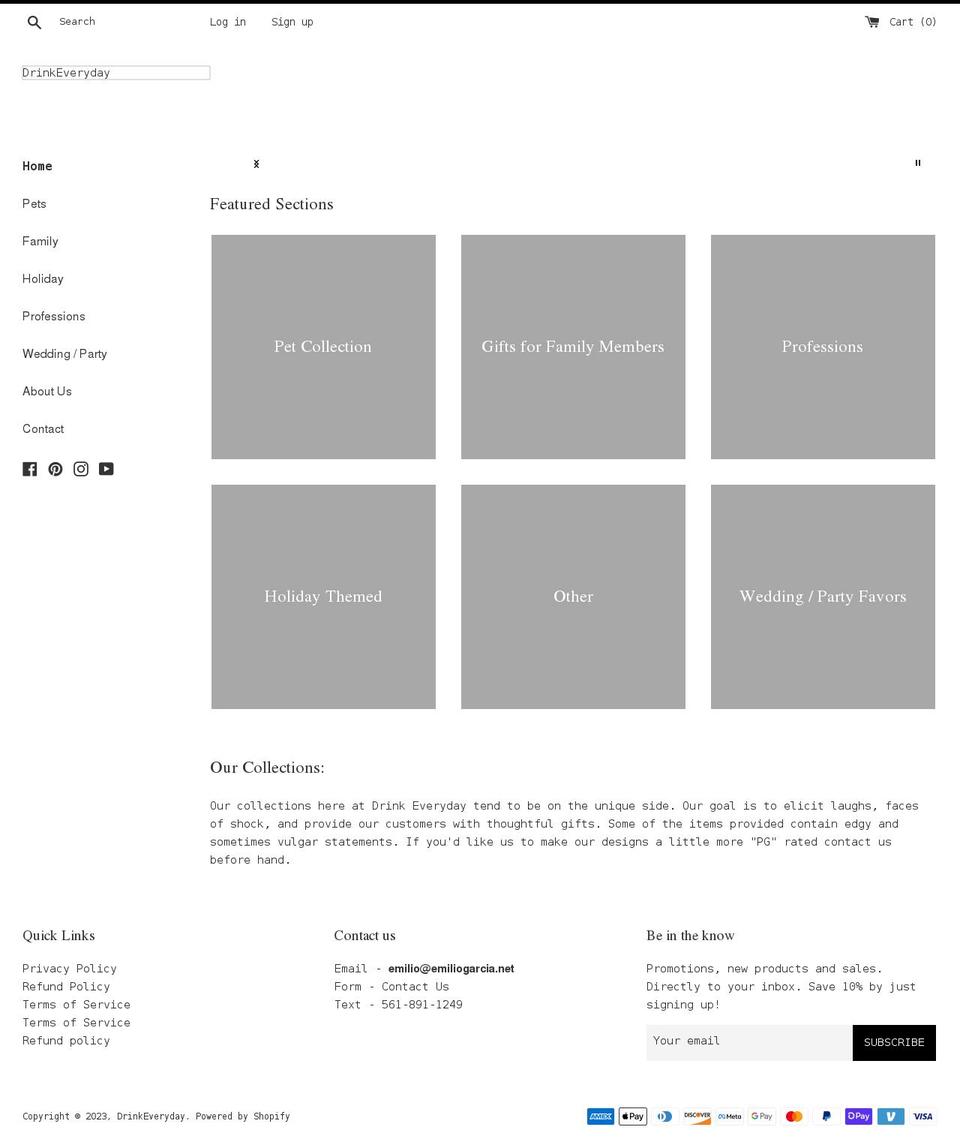 drinkeveryday.net shopify website screenshot
