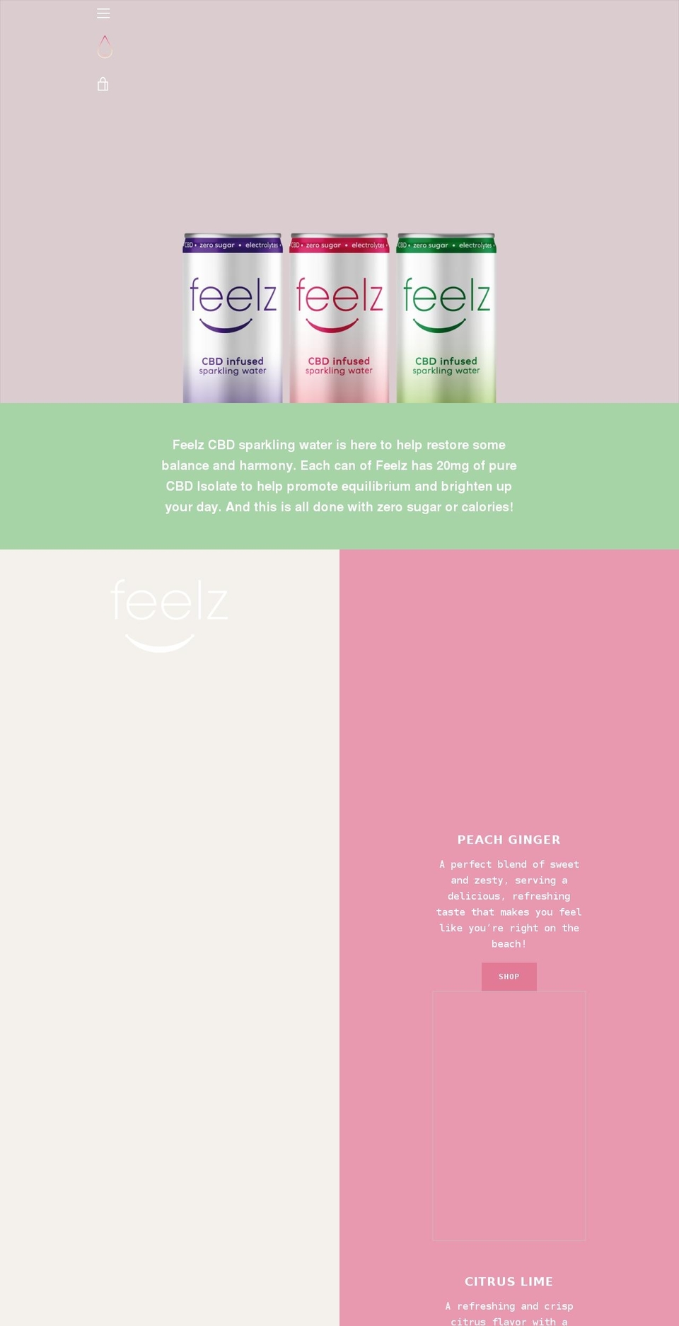 drinkfeelz.com shopify website screenshot