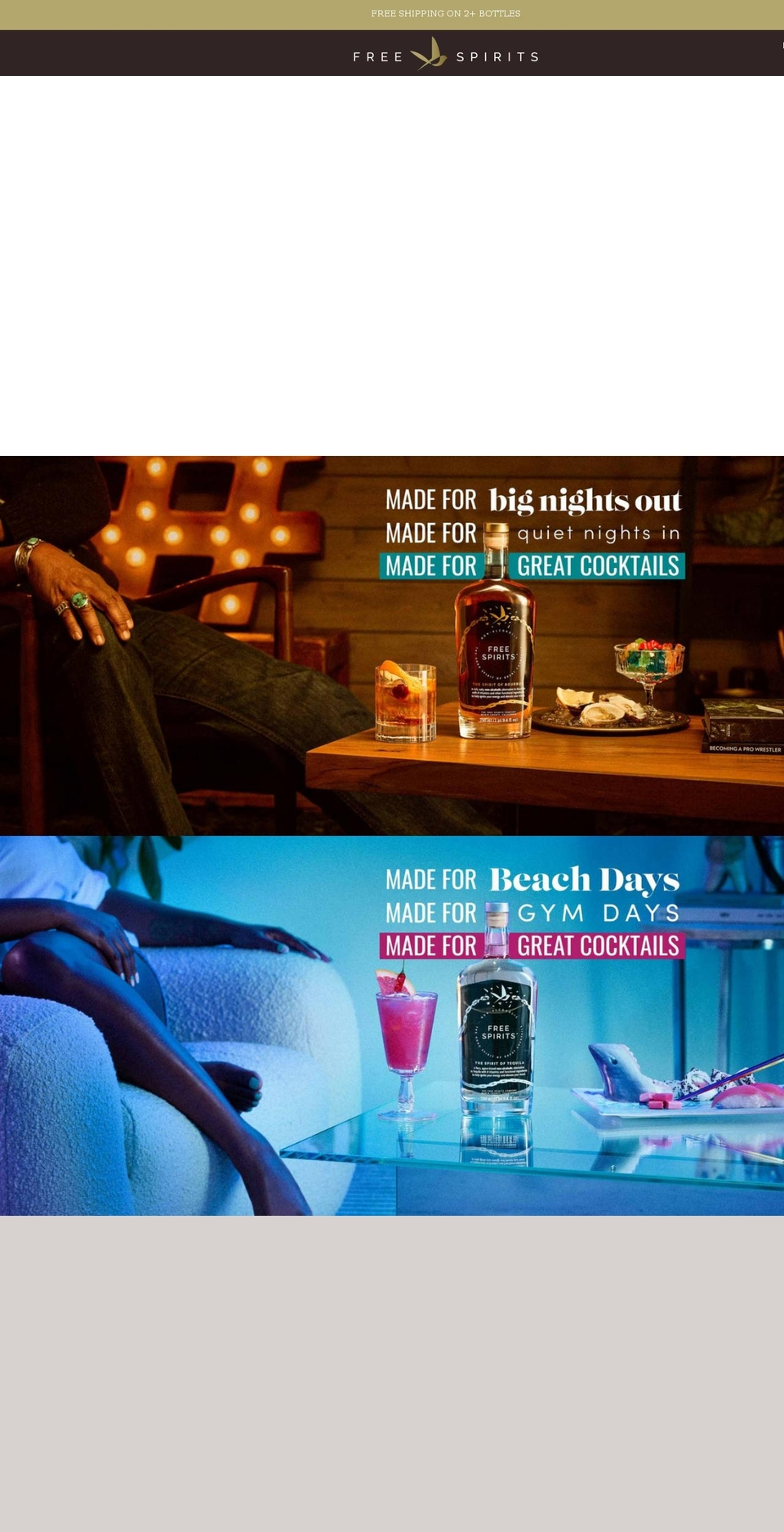 drinkfreespirits.com shopify website screenshot