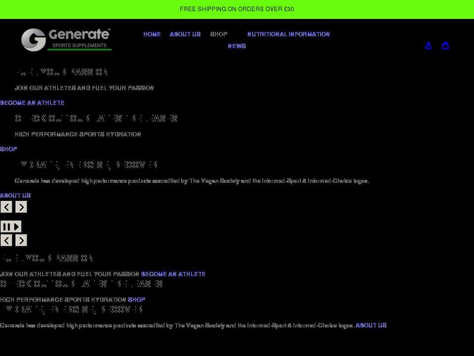 drinkgenerate.com shopify website screenshot