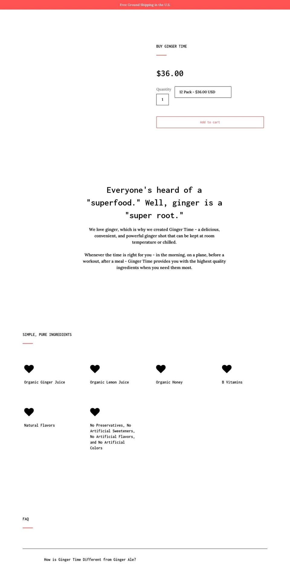 drinkgingertime.com shopify website screenshot