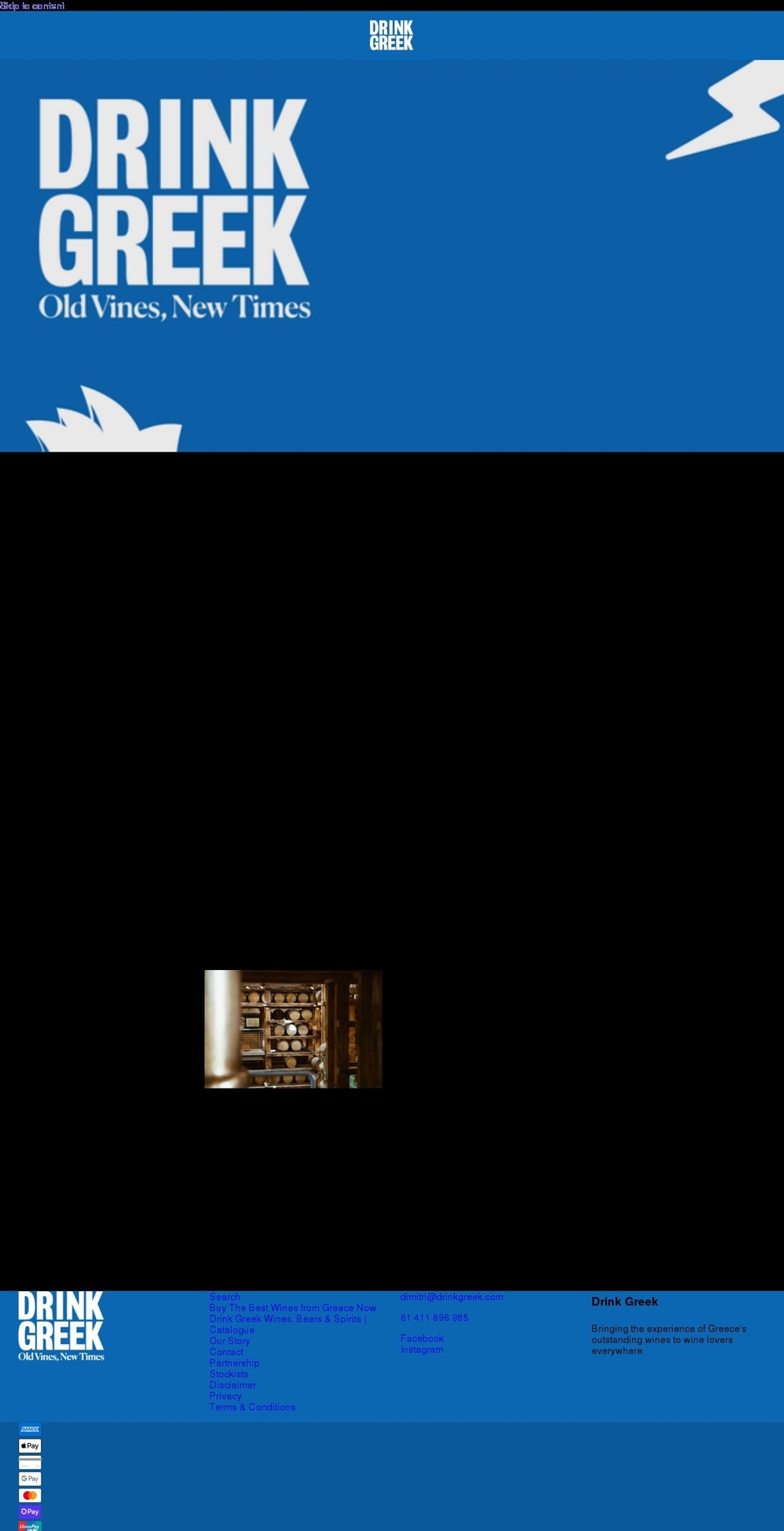 drinkgreek.com shopify website screenshot