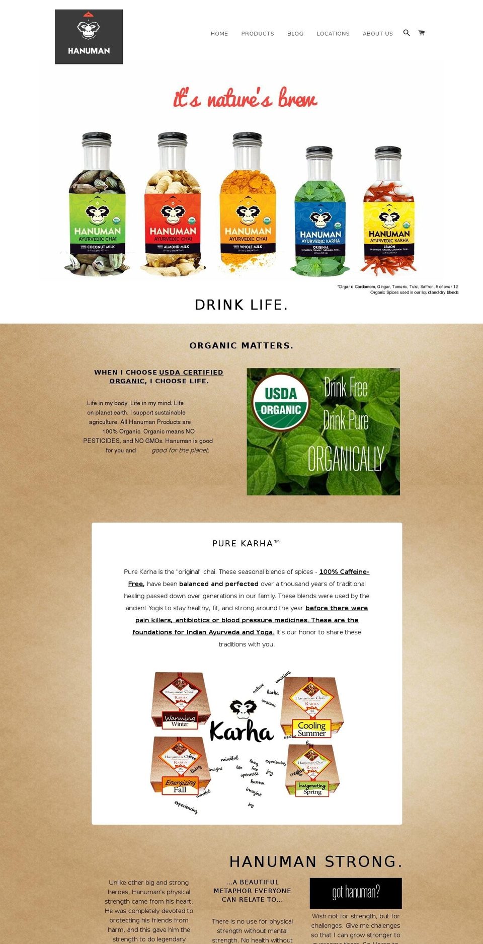 drinkhanuman.com — Shopify storefront screenshot