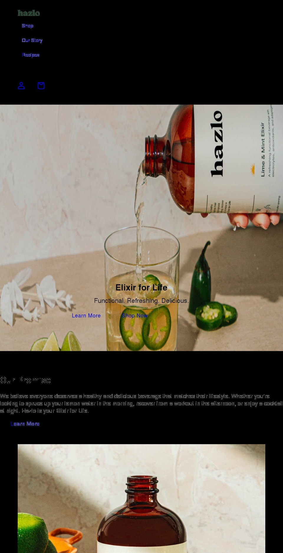 drinkhazlo.com shopify website screenshot