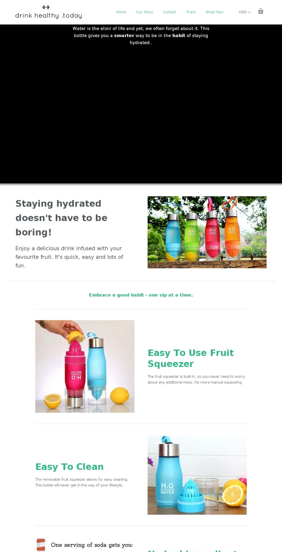 drinkhealthy.today shopify website screenshot