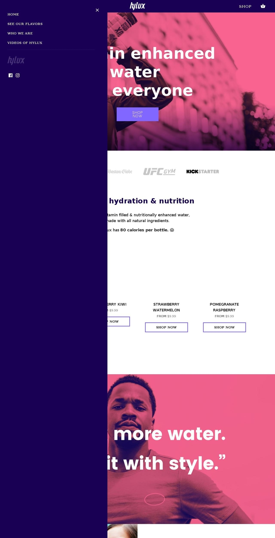 drinkhylux.com shopify website screenshot