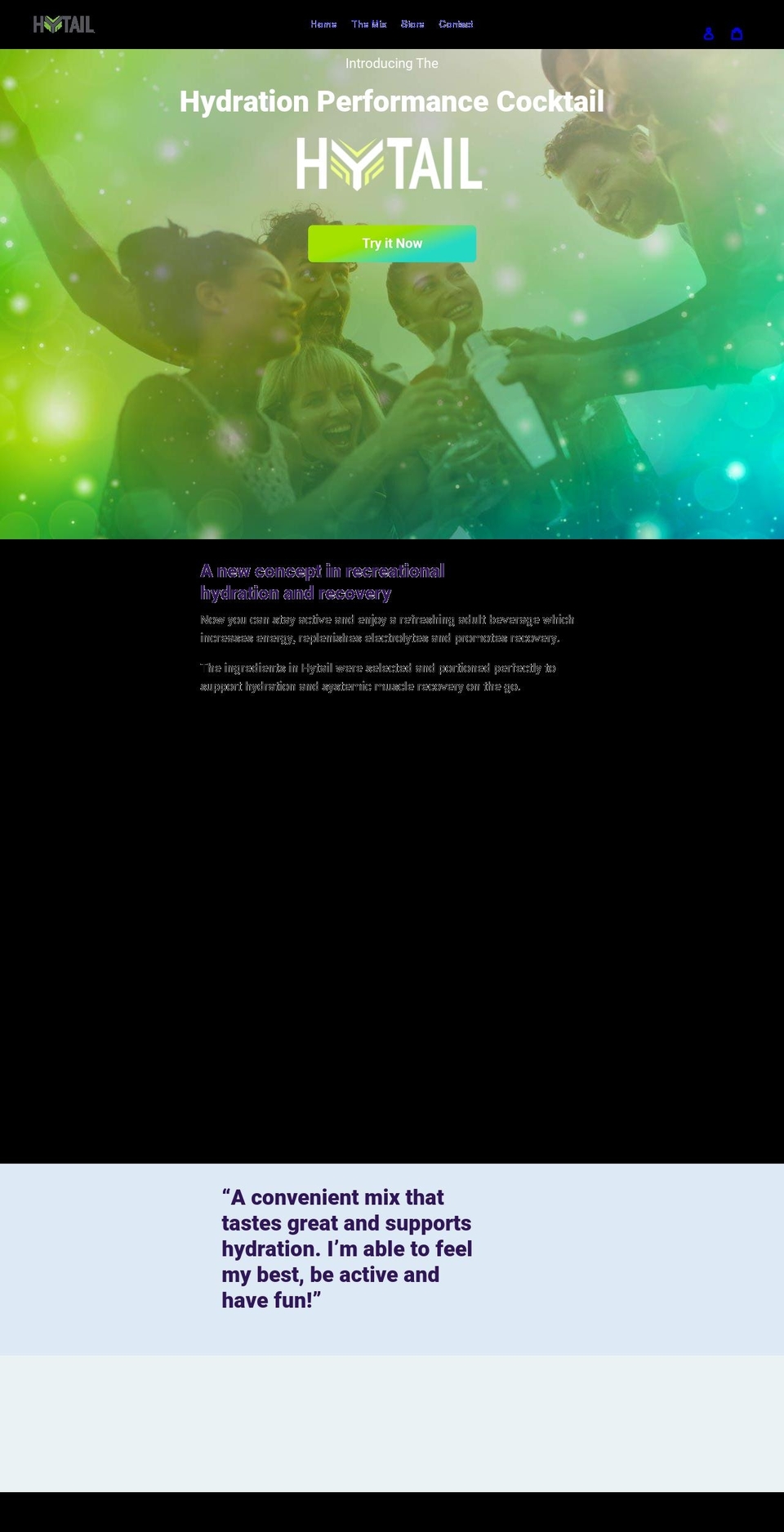 drinkhytail.com shopify website screenshot