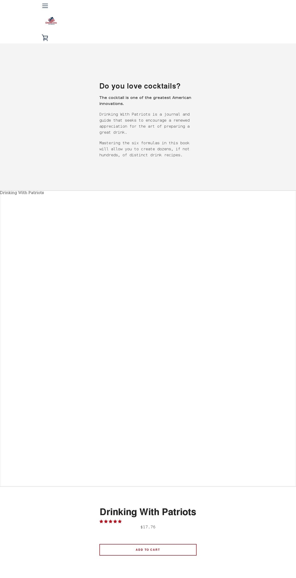 drinkingpatriots.com shopify website screenshot